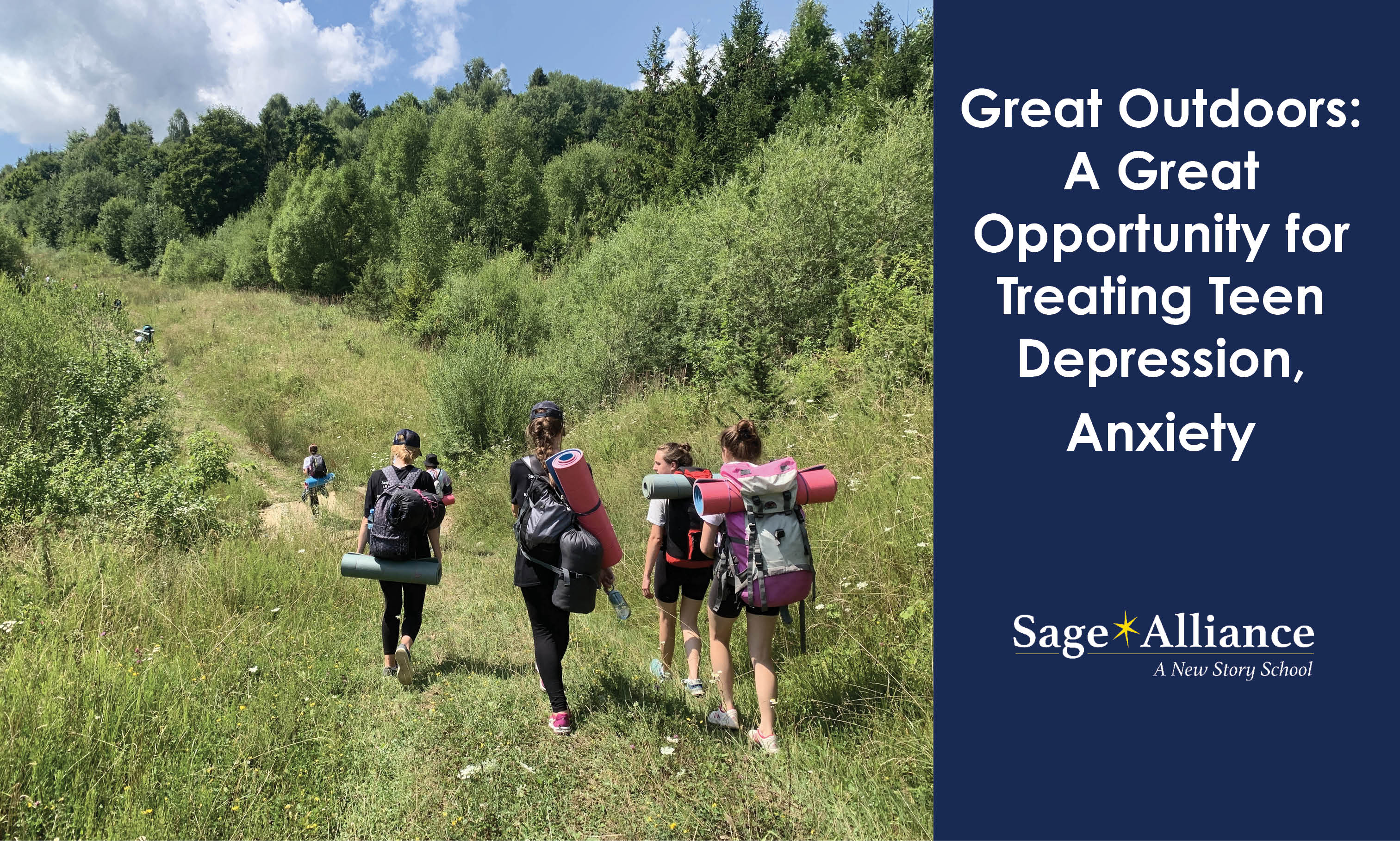 teens hiking in the mountains