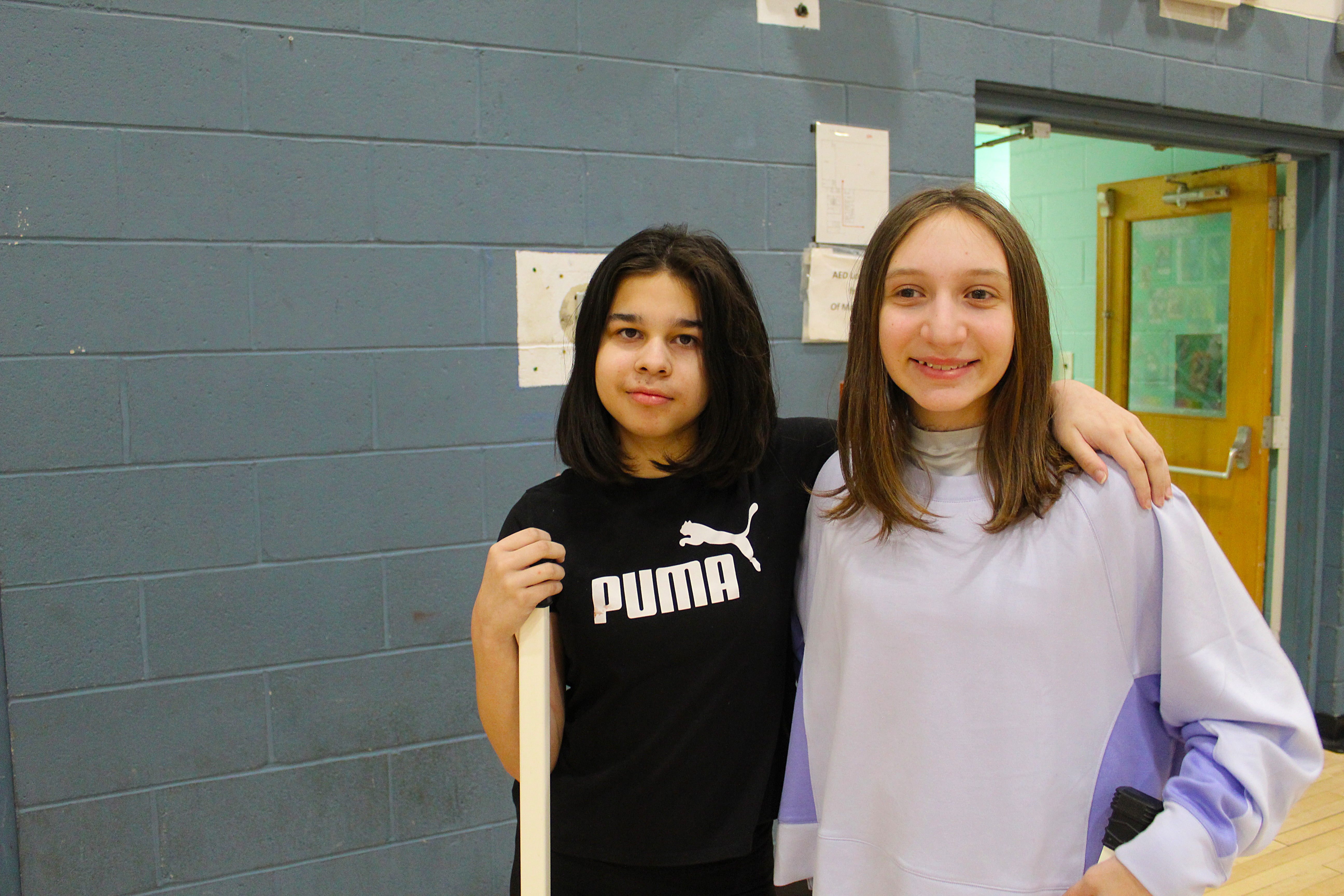 Two students in gymnasiums